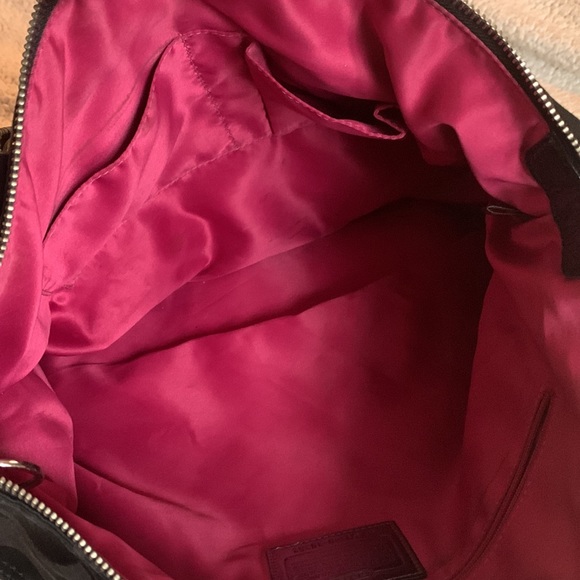 Coach, Poppy collection black purse with hot pink lining. Bought from Nordstrom - Picture 4 of 6